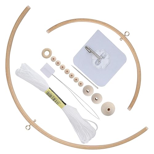 Miniatura 8 de Kit de bricolaje móvil para bebé, marco de madera para guardería, colgador de cama para manualidades, kit móvil, campanilla de viento, decoración
