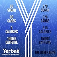 Vista 5 de Yerbae - Agua espumosa mejorada (12 unidades) Energy Yerba Mate 340 ml, lata