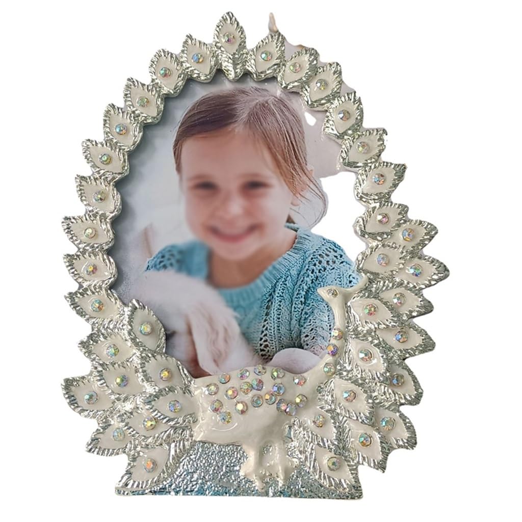 Cadre photo en métal paon décoration maison et cadre mémoriel durable