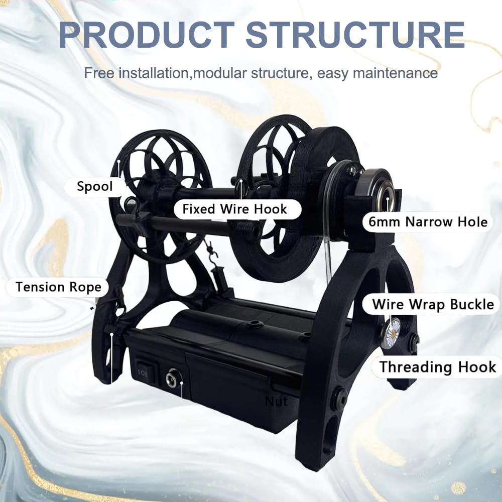 Mini rotella elettrica – Kit professionale per filatura con motore ad alta coppia, controllo della velocità variabile, avanti/indietro, per artigiani fai da te