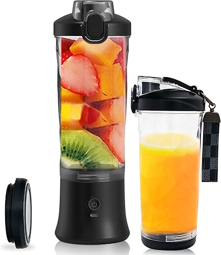 Licuadora portátil recargable por USB, licuadora de tamaño personal, máquina exprimidora para batidos y batidos, mini taza mezcladora de frutas de