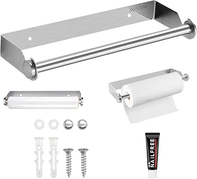 Kitchen Roll Holder Under Cabinet Wall Mounte Paper Towel Holder Paper Rack