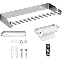 Kitchen Roll Holder Under Cabinet Wall Mounte Paper Towel Holder Paper Rack | Stainless Steel for Kitchens Bathrooms Living Rooms
