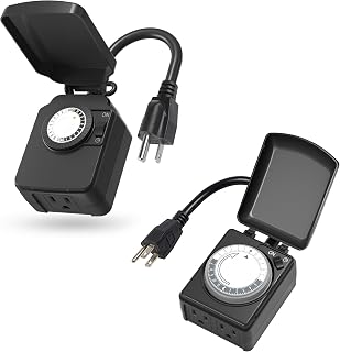 BN-LINK 15-min Intervals Timer with 30-min Interval Timer,Outdoor Timer Waterproof for Home and Garden，ETL Listed