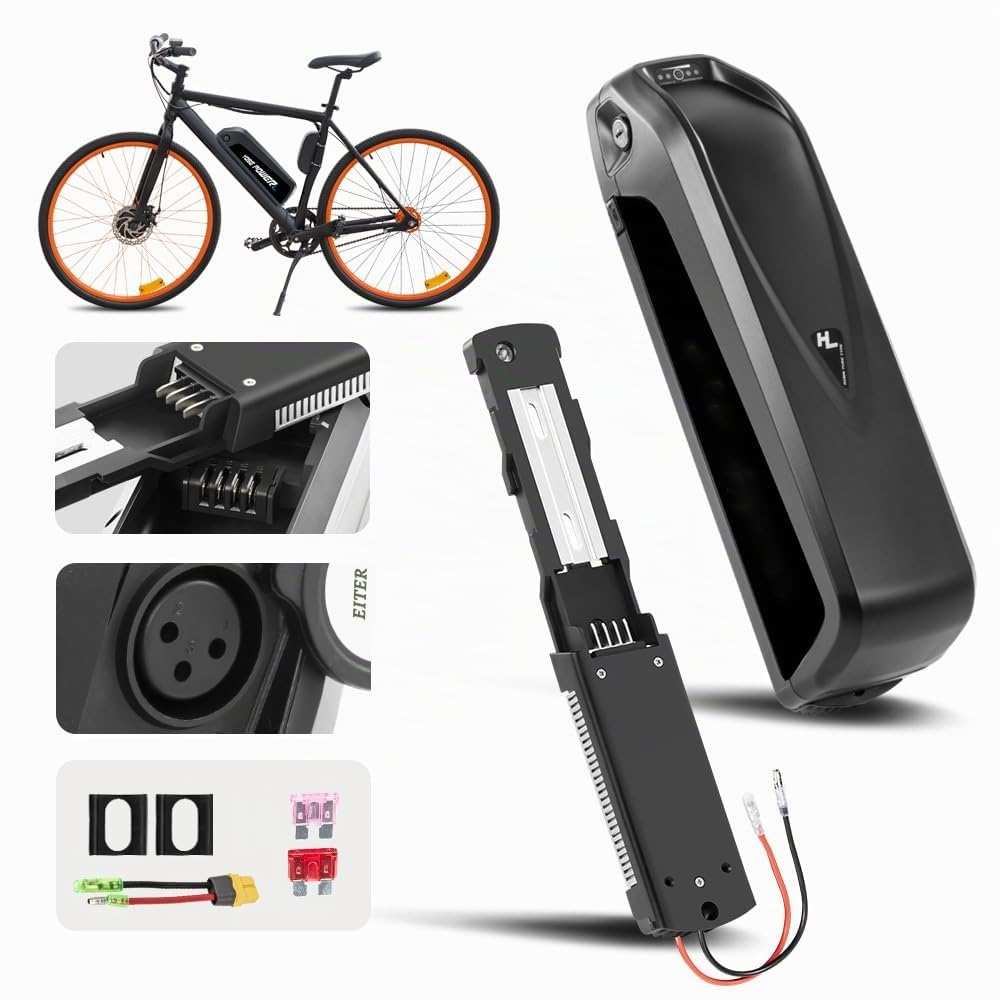 SEASON 36V 48V 52V Ebike Akku Hailong 13-20Ah Ebike Batterie passt für Elektrofahrrad 1000W / 750W / 500W, Lithium-Ionen-Akku 4-Pins mit Ladegerät