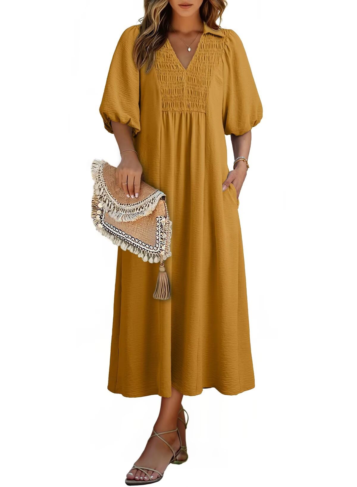Dokotoo V-Neck Maxi Dress