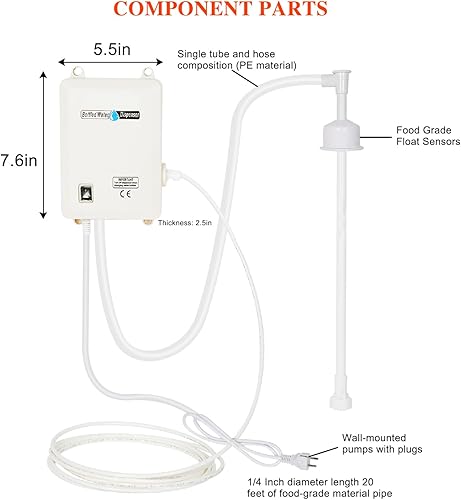 Miniatura 2 de Sistema de bomba dispensador de agua para botella de 5 galones, dispensador de agua potable de una sola entrada silencioso para refrigerador hogar,