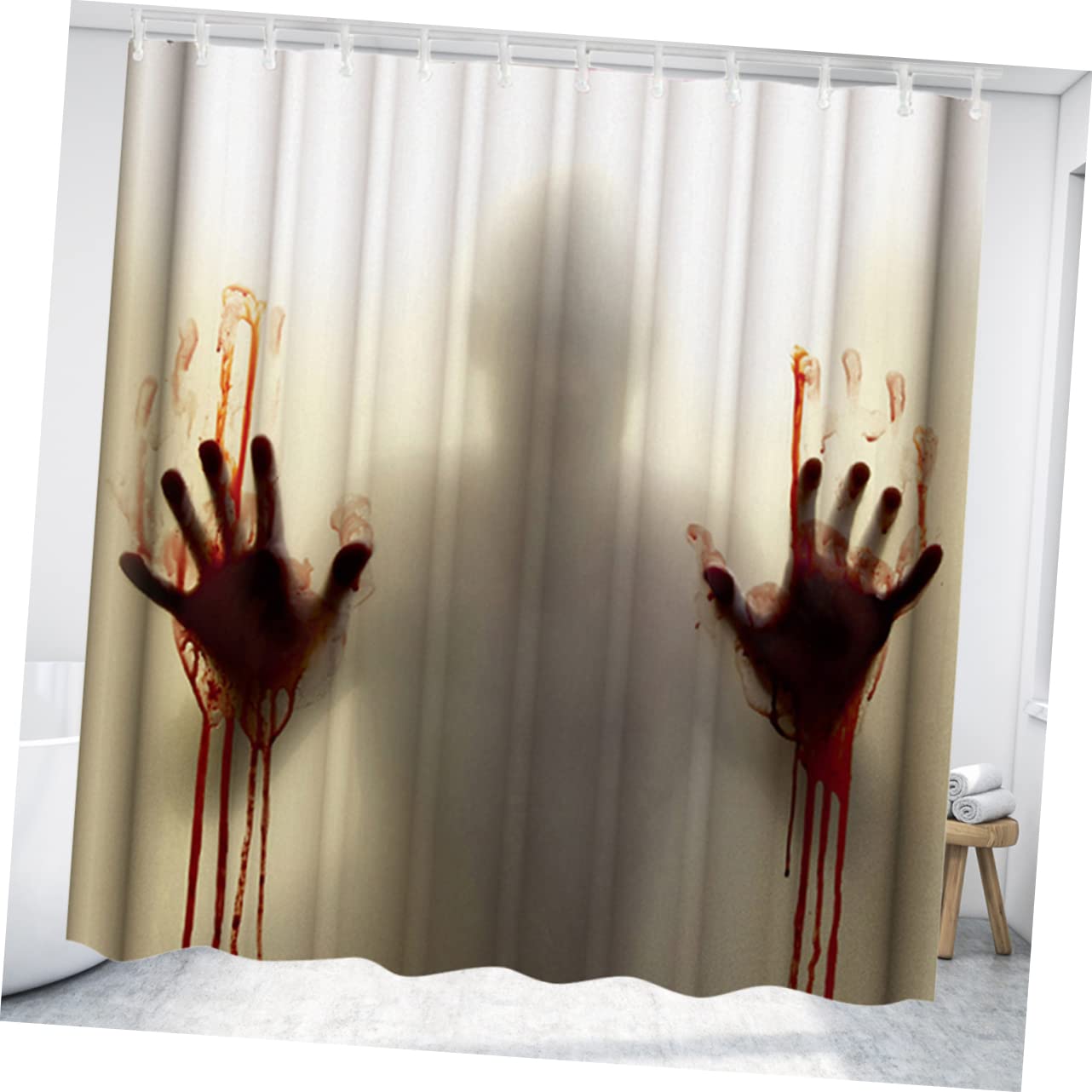 ABOOFAN 12piezas Cortina De Baño Decorativa Impresión De Halloween Ganchos para Baño Moderno y Elegante
