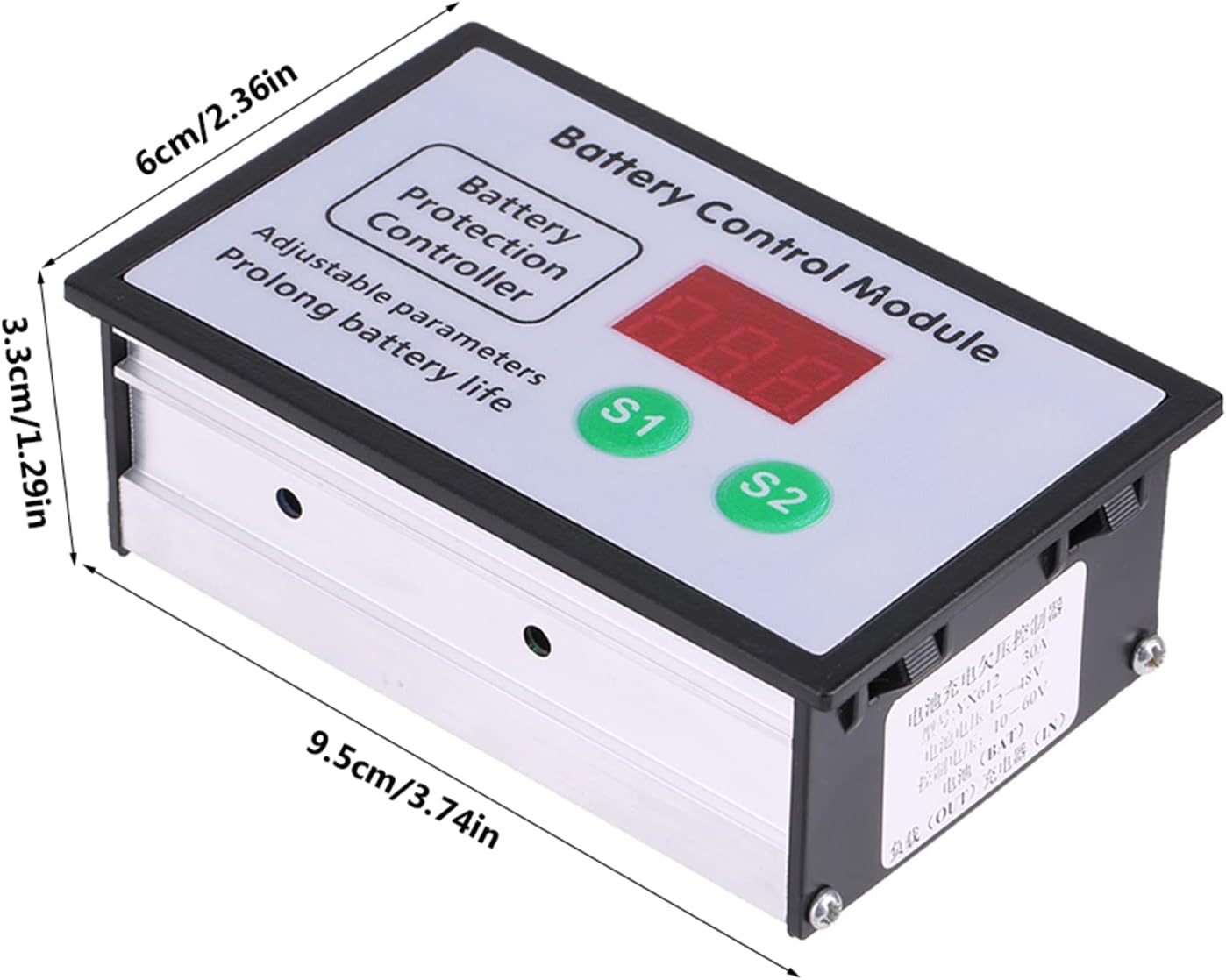 Fafeicy Kontroler Niskiego Napięcia, moduł Ochrony Akumulatora 10V do 60V 30A