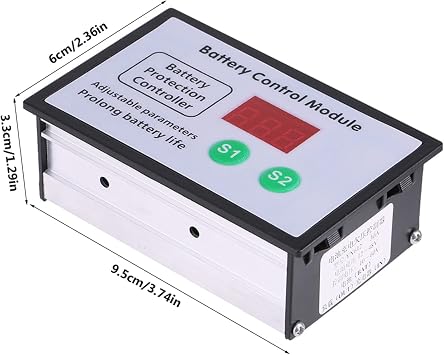 Fafeicy Battery Control Module, 10V-60V 30A Adjustable Voltage Protection Compact Size for Lithium Storage Batteries Solar RV Marine Applications