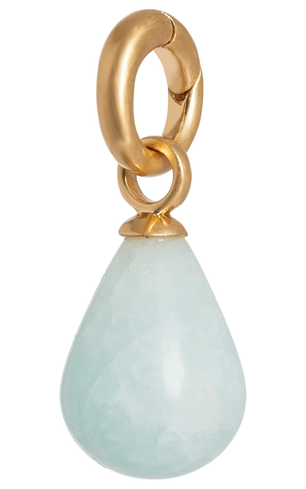 SENCE CopenhagenWomen's Charm Gold from the Essential Charm Series with a Blue Aquamarine Pendant Gold-Plated Brass - A610