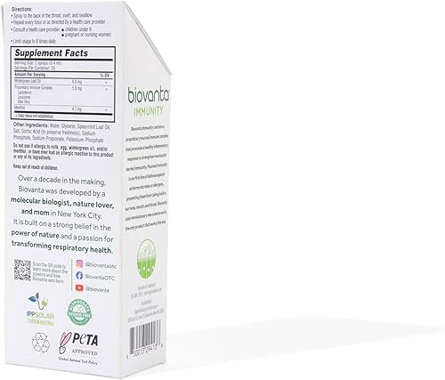 Miniatura 2 de Biovanta Spray de garganta totalmente natural para la inmunidad, sin medicamentos, apoyo inmunológico natural y alivio del dolor de garganta,