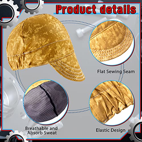 Image of Hercicy 4 Pcs Welding Cap Flame Resistant Cotton Welding Hat for Men Women's Welders Caps Fit Most Helmet Sweat Absorption Mesh Hat for Welder Electrician Gas Station (Fresh)