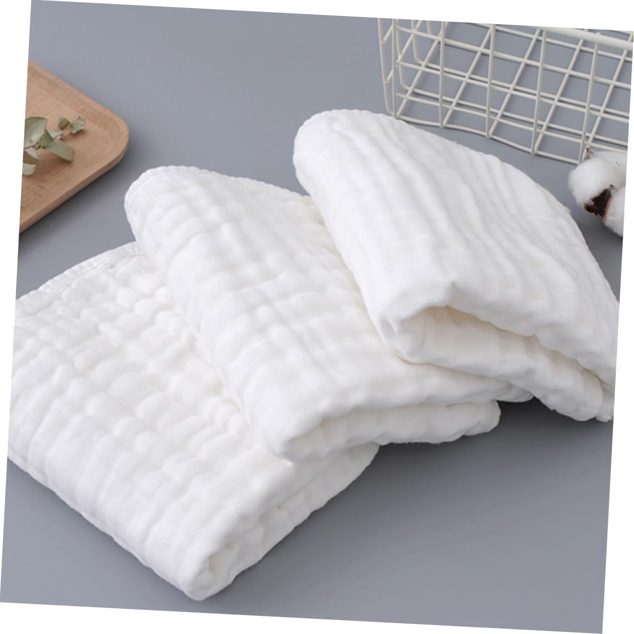 VALICLUD 4pcs Cotton Washcloths Soft Absorbent Towels for Face Washing Comfortable Drool Towels for Newborns