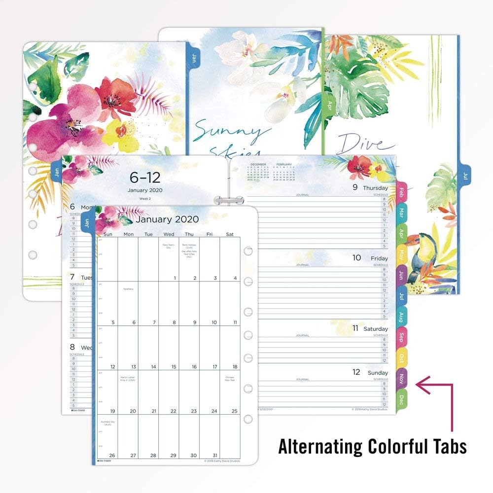 Kathy Davis for Day-Timer 2020 Weekly Planner/Appointment Book Refill, 5-1/2" x 8-1/2”, Desk Size 4, Two Pages Per Week, Loose Leaf (52122)