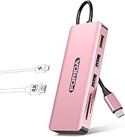 Vista 8 de HUB USB C, Adaptador MultiPuerto de 7 Puertos USB para MacBook Pro/Air, Dongle de Tipo C a HDMI con HDMI 4K, 1 Hub USB C 3.2 de 10Gbps, 2 USBA 2.0