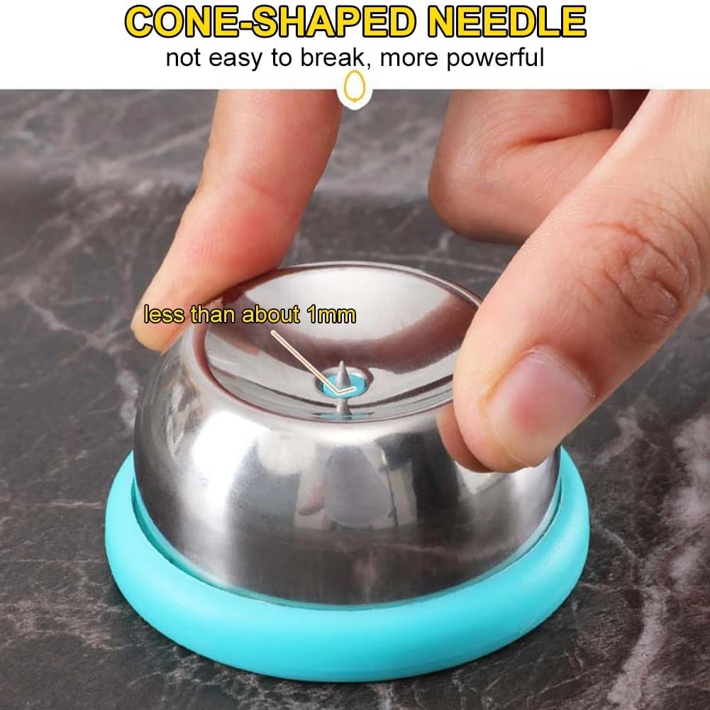 2pcs Egg Piercer for Raw Eggs Stainless Steel Needle Egg Punch Easy Egg Peeler Tools to Get Good Hard Boiled Eggs Anti-rust Egg Poker with Sturdy Base and Sharp Pin Egg Shells Pricker Prevent Breaking