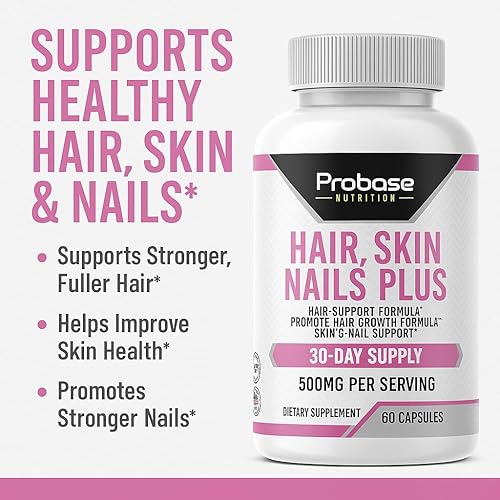 Miniatura 2 de Probase Nutrition Cabello, piel y uñas más 60 cápsulas de suministro para 30 días