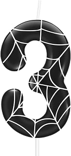 Spider Birthday Candle,Number 3 Candle,Red Spider Themed Birthday Party Decoration,Black Spider 3rd Candle for Hero Themed Cake Toppers Decoration Party Supplies
