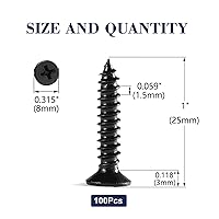 Vista 2 de Tornillo para madera #8 x 1, 100 piezas, tornillos de acero inoxidable 18-8 (304), cabeza plana Phillips, autorroscantes rápidos para paneles