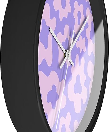 Miniatura 5 de Reloj de pared floral Y2k morado con diseño de flores, Groovy Pastel Kawaii estético Cyberpunk Reloj de pared de cocina, Hippie Retro Decoración del