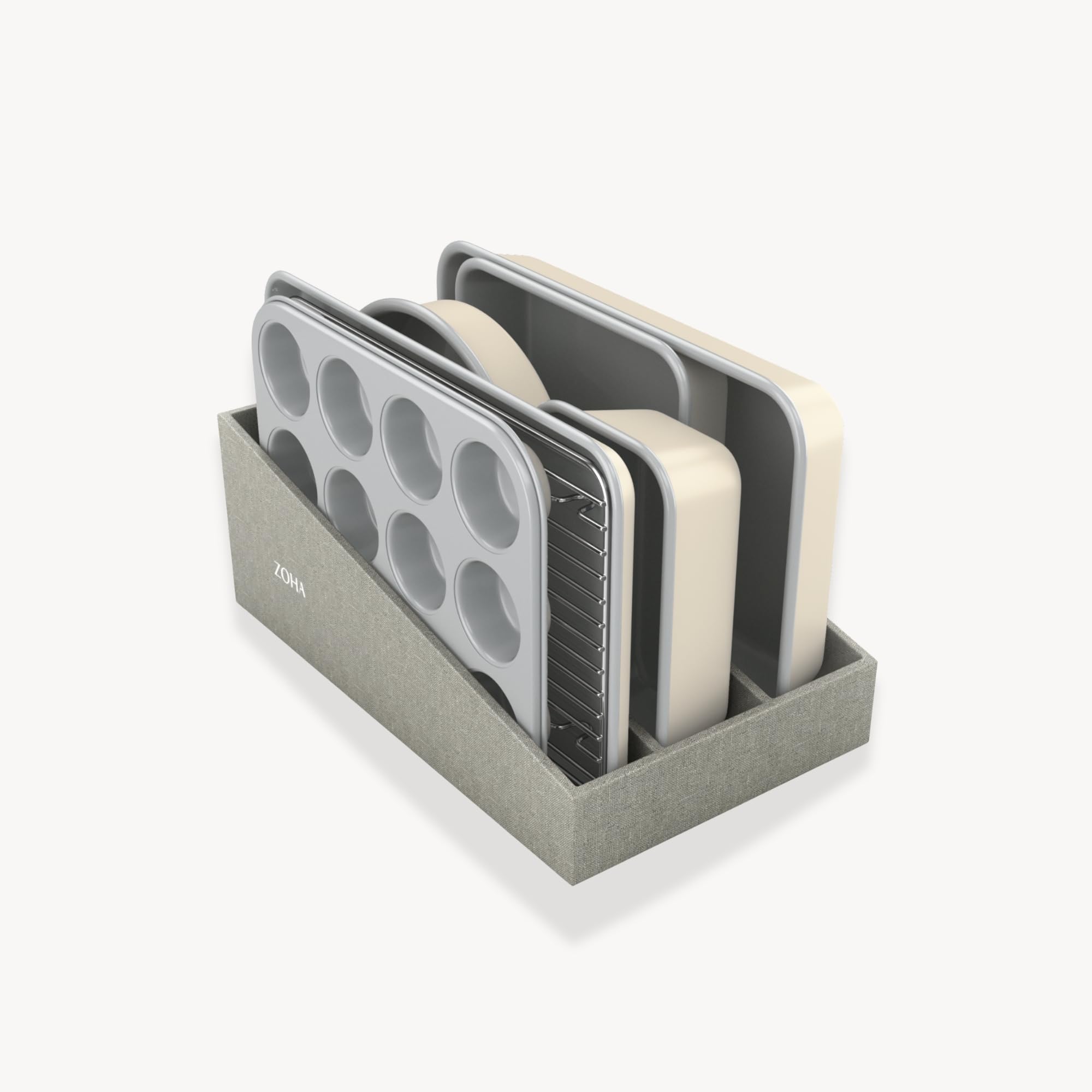 Zoha Backform- und Ofenset 7-teilig - All-in-One Komplettbackset Aluminium mit Organizer - Antihaft-Keramikbeschichtung bis 290°C hitzebeständig - PFAS- und PTFE-frei