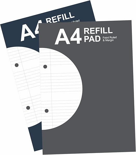 A4 Refill Pad Refillable Notepads Writing Pad with Ruled Lined Paper