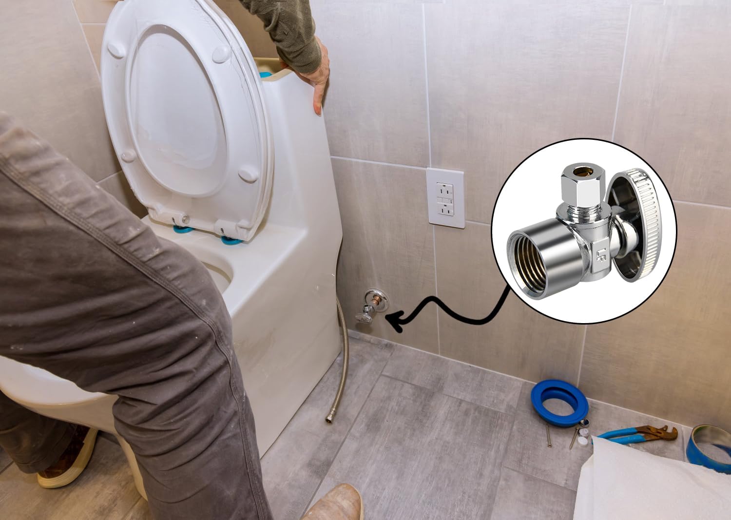 Stop Valves, 1/2" × 3/8" Angle Stop Valve, 1/2" FIP Angle Input, 3/8" OD Compression Output, 1/4 Turn, Chrome Plated Brass for Kitchen, Faucet, Toilet Valves