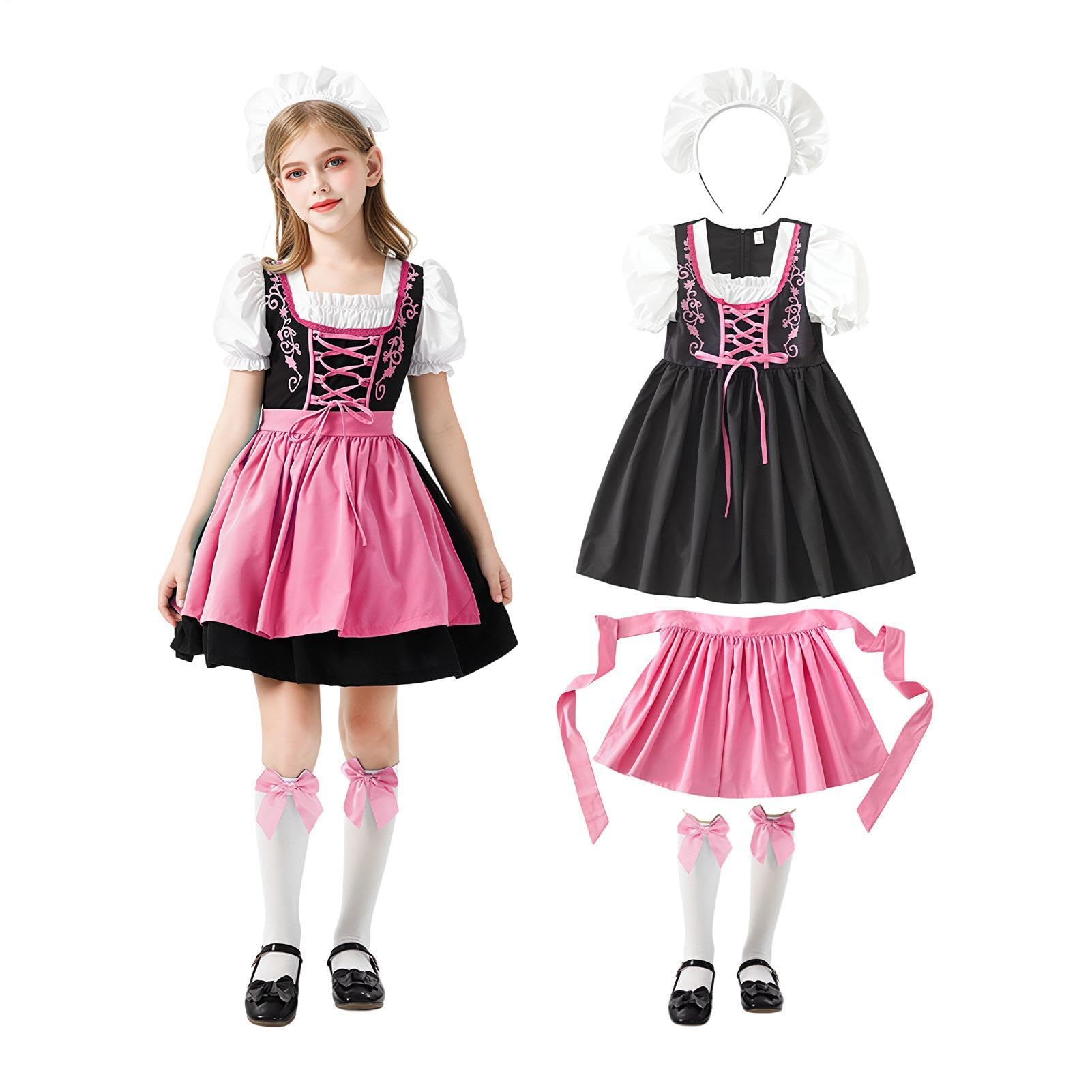 Oktoberfest Outfit bavarese Tedesco Manica Corta Abiti Cameriera