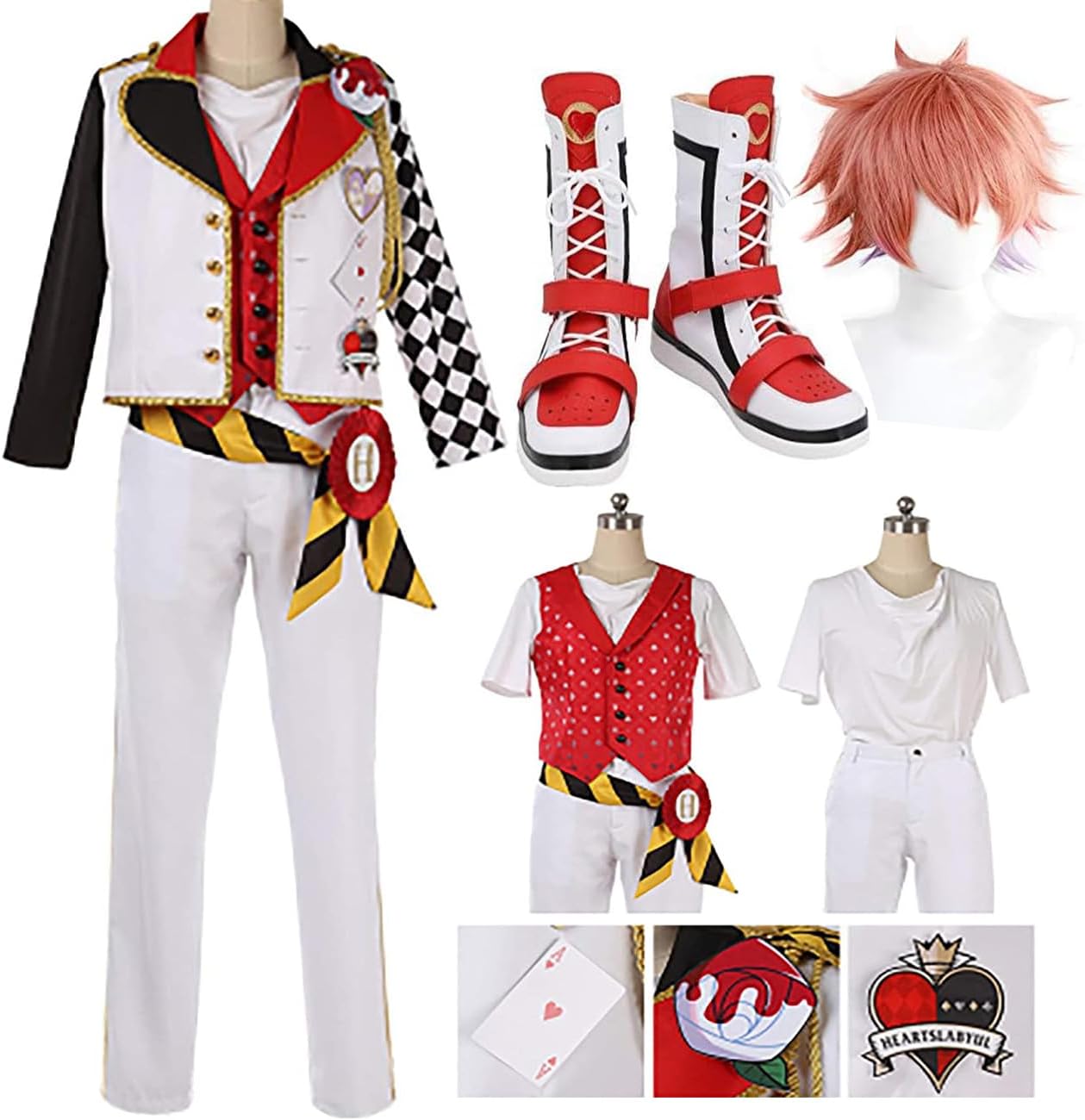 Amazon.co.jp: [CSPY]ツイステ寮服ハーツラビュル寮 寮服 ウィッグ 靴