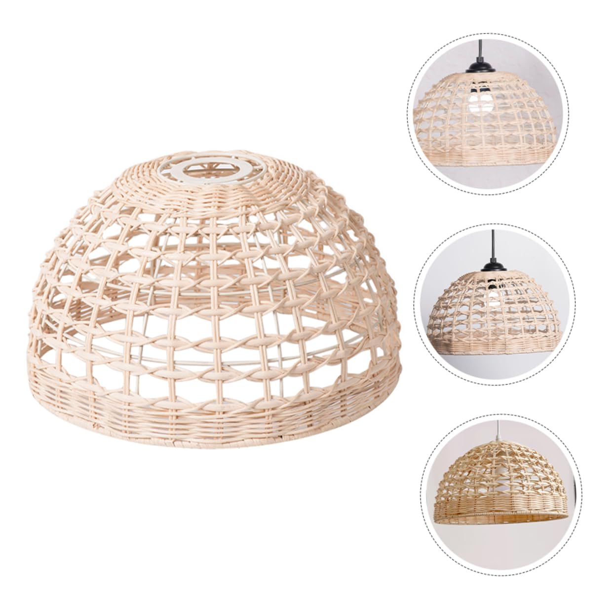 Housoutil Rattanowy Abażur Wiszące Lampy Odcienie Chic Light Akcesoria Rustykalne Abażury Wiszące Oświetlenie Sufitowe Odcień Wisząca Odcienie Tkany Abażur Części Zamienne Do Lampy
