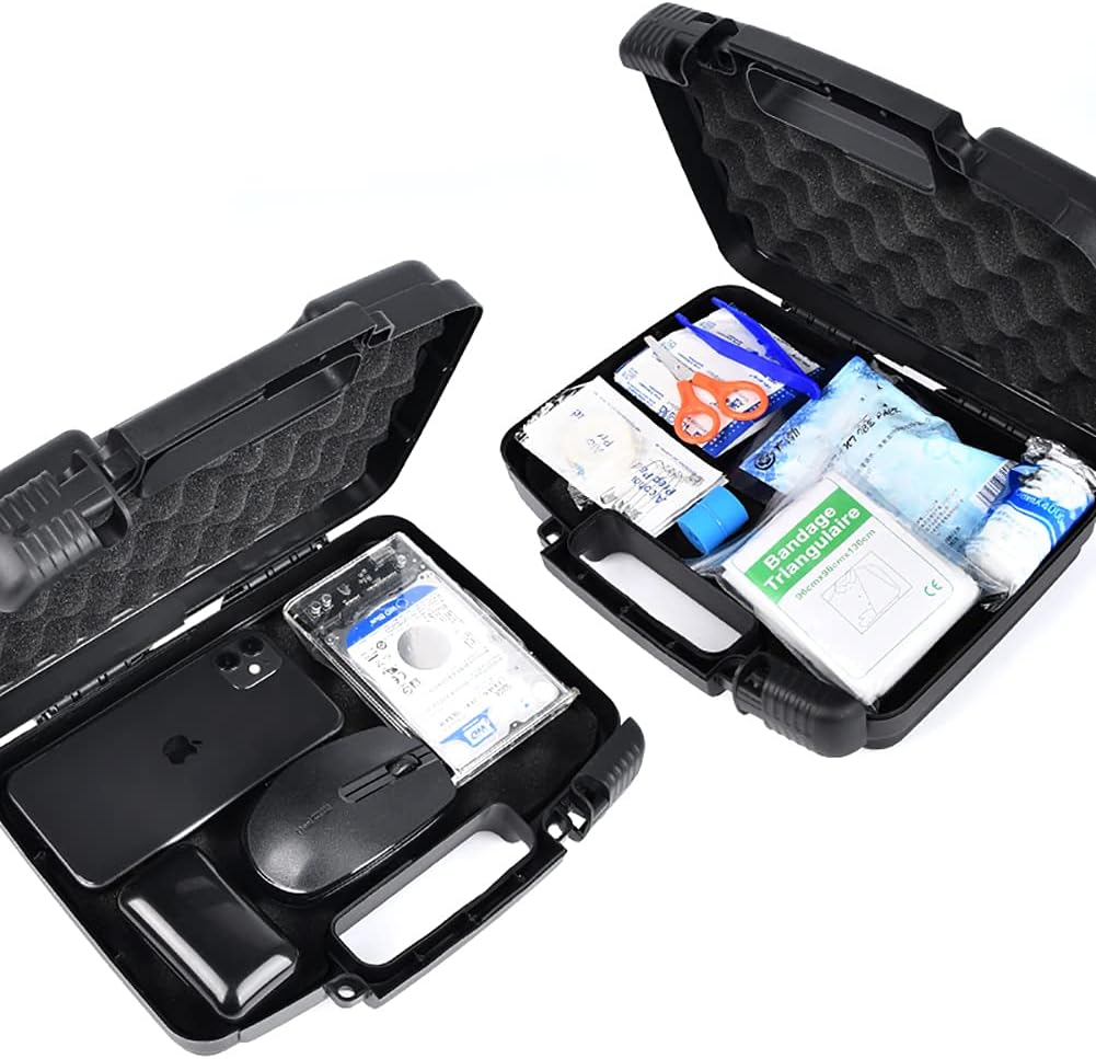 Small Hard Case with Foam, 10" Lightweight Pluck Foam Padded Protection Carrying/Storage Case - Customizable Interior for GoPro, Camera, iPhone, Tablet, Black - Outer Size:10.5” x 8.5” x 3” - Image 6