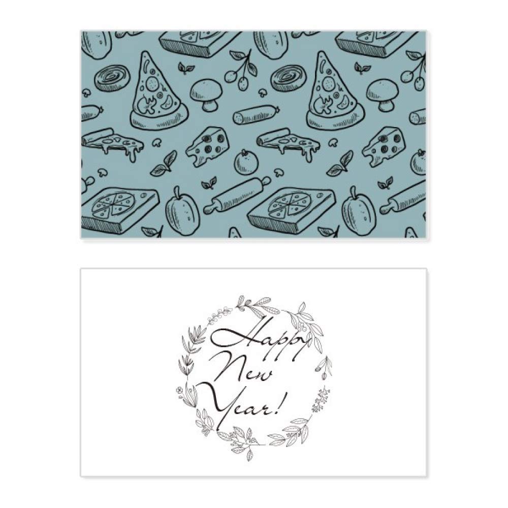 Tarjeta de Año Nuevo para compartir bendiciones y amor por la pizza 5