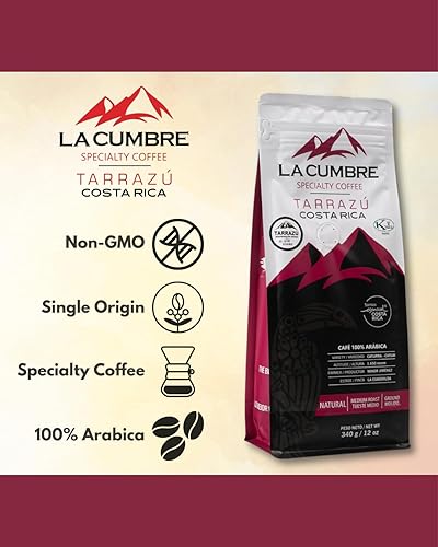 Miniatura 2 de La Cumbre Specialty Coffee molido tostado medio, granos arábica, bajo en ácido, gourmet, vegano, apto para Kosher y Keto, paquete variado de 12