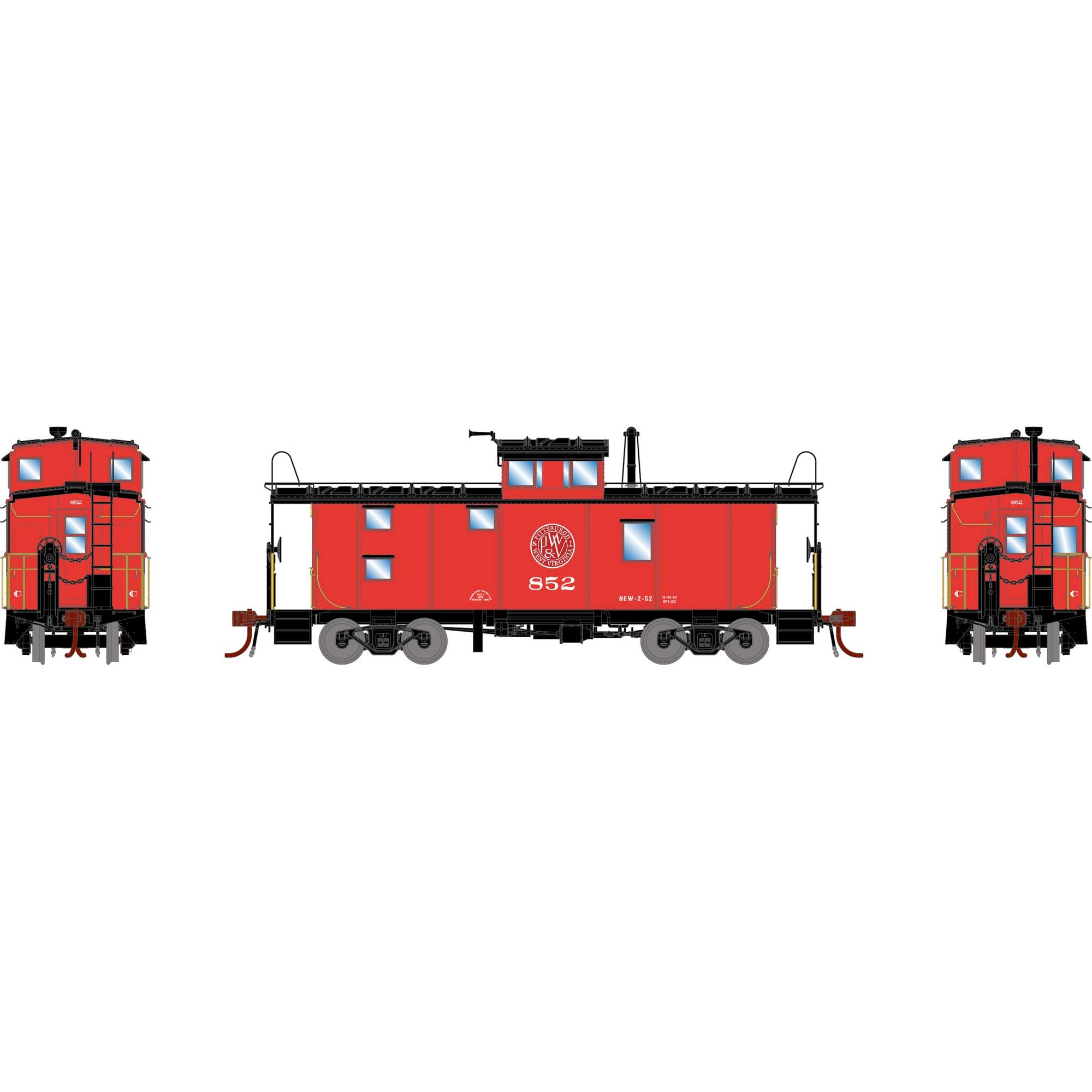Athearn HO ICC Caboose w/Lights P&WV #852 ATHG78586 HO Rolling Stock