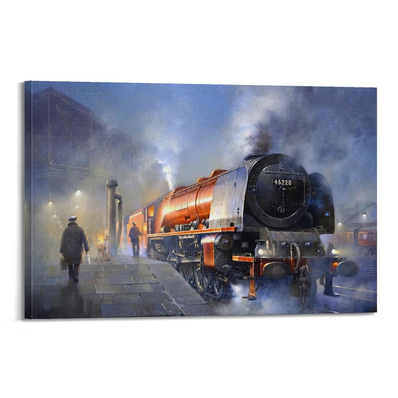 HUIYHB Vintage Steam Train Poster in The City Poster Decorative Painting Canvas Wall Posters And Art Picture Print Modern Family Bedroom Decor Posters 20x30inch(50x75cm)