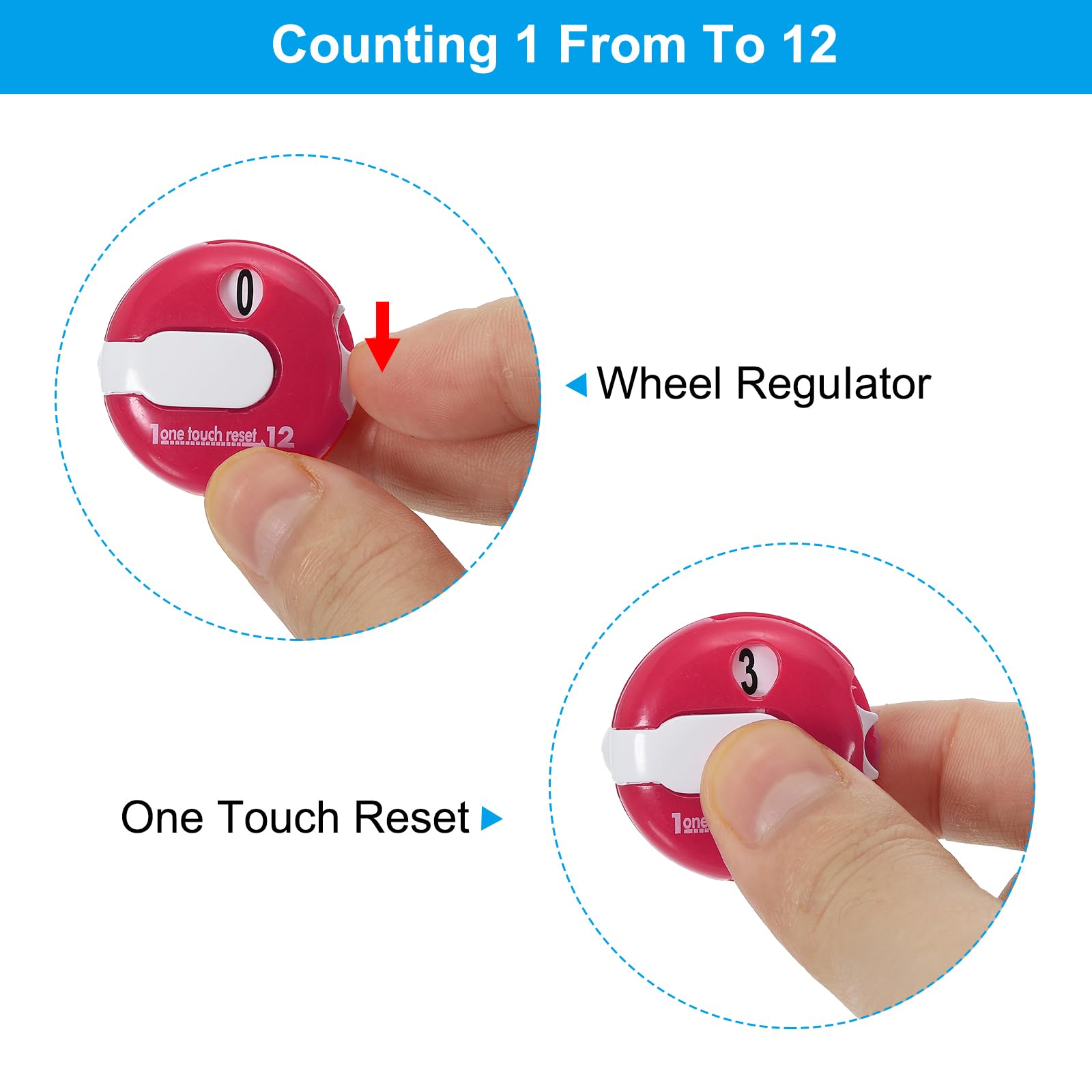 PATIKIL Golf Score Counter, 2 Pack Mini Golf Shot Stroke Attachment Counter Clicker Clip for Golfers Glove Hat Pink White - Image 3