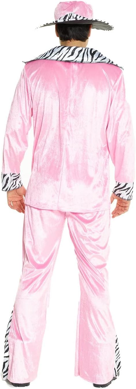 Morph Pink Pimp Costume For Men, 70s Pimp Suit Costumes, Mens Pimp Costume - Image 4