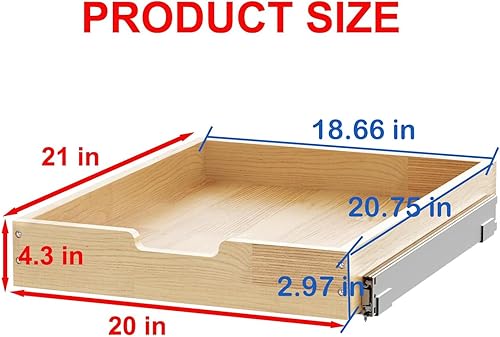 Vista 11 de Organizador de armario extraíble de madera, 2 lazos de 23 pulgadas de ancho x 21 pulgadas de profundidad, cajones deslizantes resistentes para 2