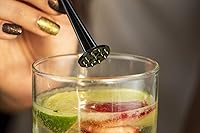 Vista 3 de Swizzle Lemon Muddler para cócteles y bebidas de té helado (paquete de 25) (negro, 4.331 in pequeño)