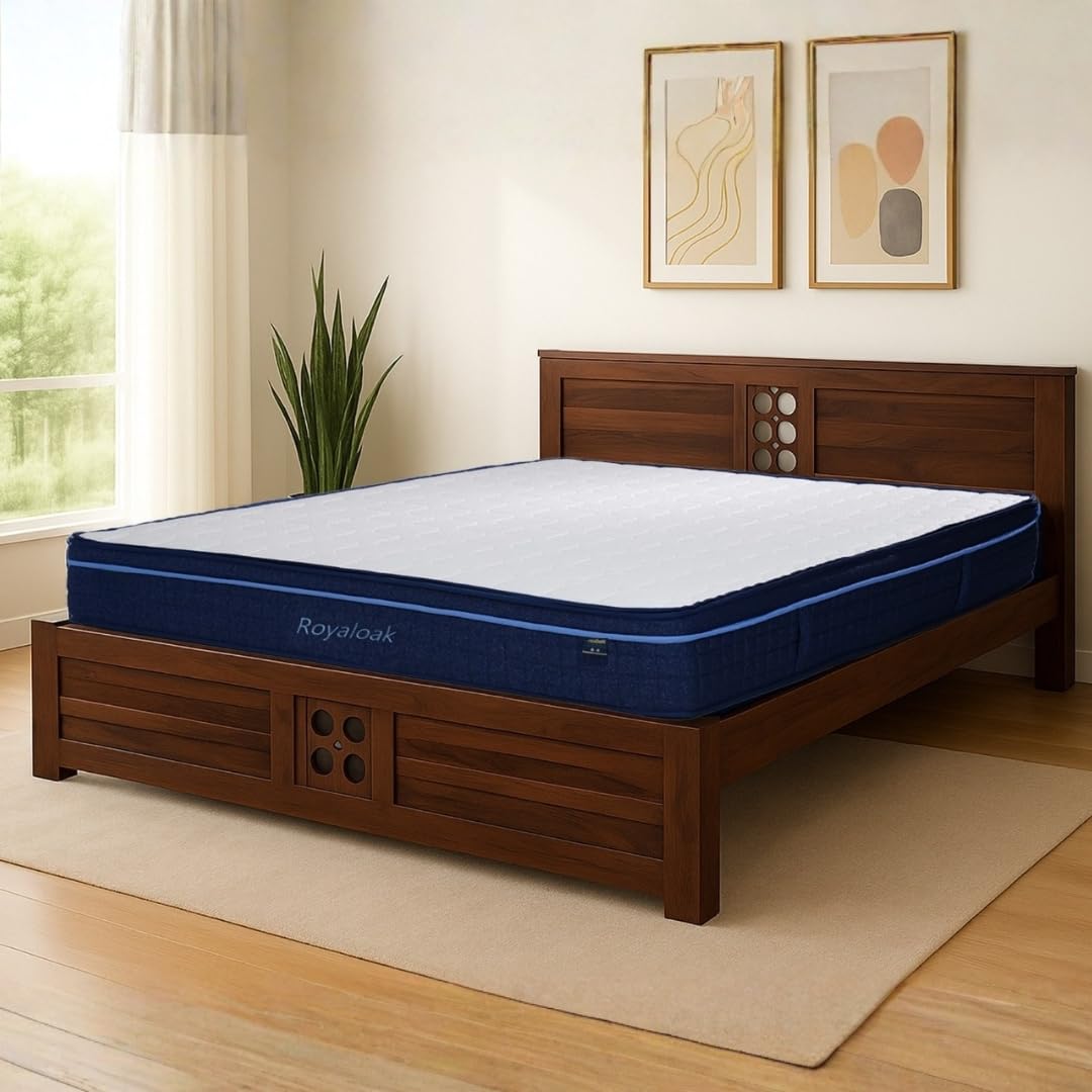 Royaloak American Royal Grid Pocket Spring Mattress King Size | 10 Inch Thick Bed Mattress King Size | Memory Foam Mattress with 7-Zone Pocket Spring | Anti-Skid Fabric | 72 X78X10 inches-image-17