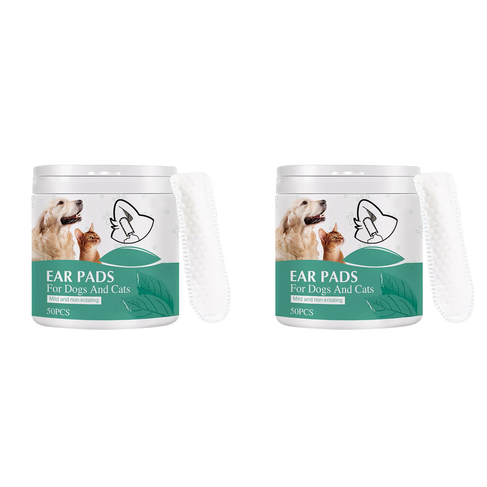 Paodduk 100 Dog Ear Cleaner Wipes Finger Dog Ear Wipes Finger Pads Pet Ear Finger Wipes Pet Ear Cleaning Finger Pads for Cats Small Pets