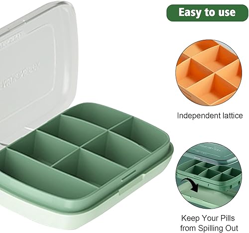 Miniatura 3 de Organizador de pastillas de viaje, 1 paquete, farmacia de bolsillo, 7 compartimentos, organizador de píldoras diario, pastillero portátil, caja
