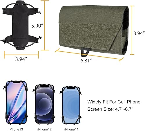 Miniatura 5 de IDOGEAR Bolsa táctica Molle para teléfono celular con múltiples camuflaje para chaleco, placa Molle, utilidad, bolsa pequeña militar, soporte para
