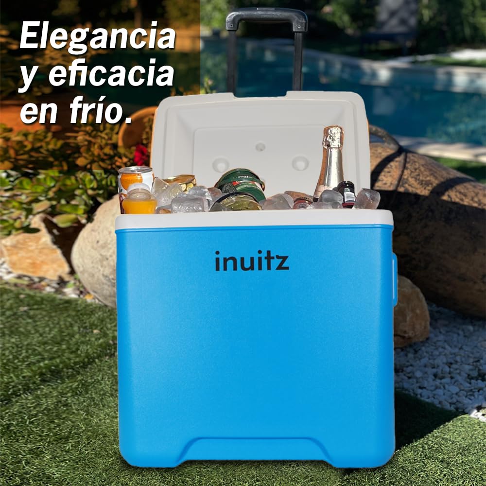 Nevera con Ruedas 30L Portátil – Mantiene Frío por Horas, Resistente y Cómoda de Transportar Playa, Camping y Picnic – Nevera de Playa, Nevera Portátil