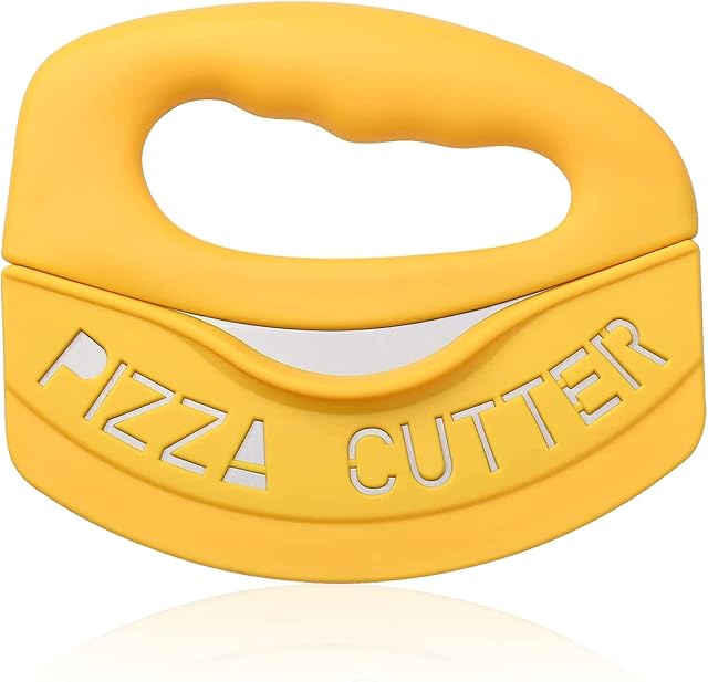 BLBK Pizza Cutter, Food Chopper with 4.5 Inch Long Stainless Steel Pizza Cutter, with Slicer Protective Case, Multi Function Pizza Knife Kitchen Tools, Safe on Dishwasher.