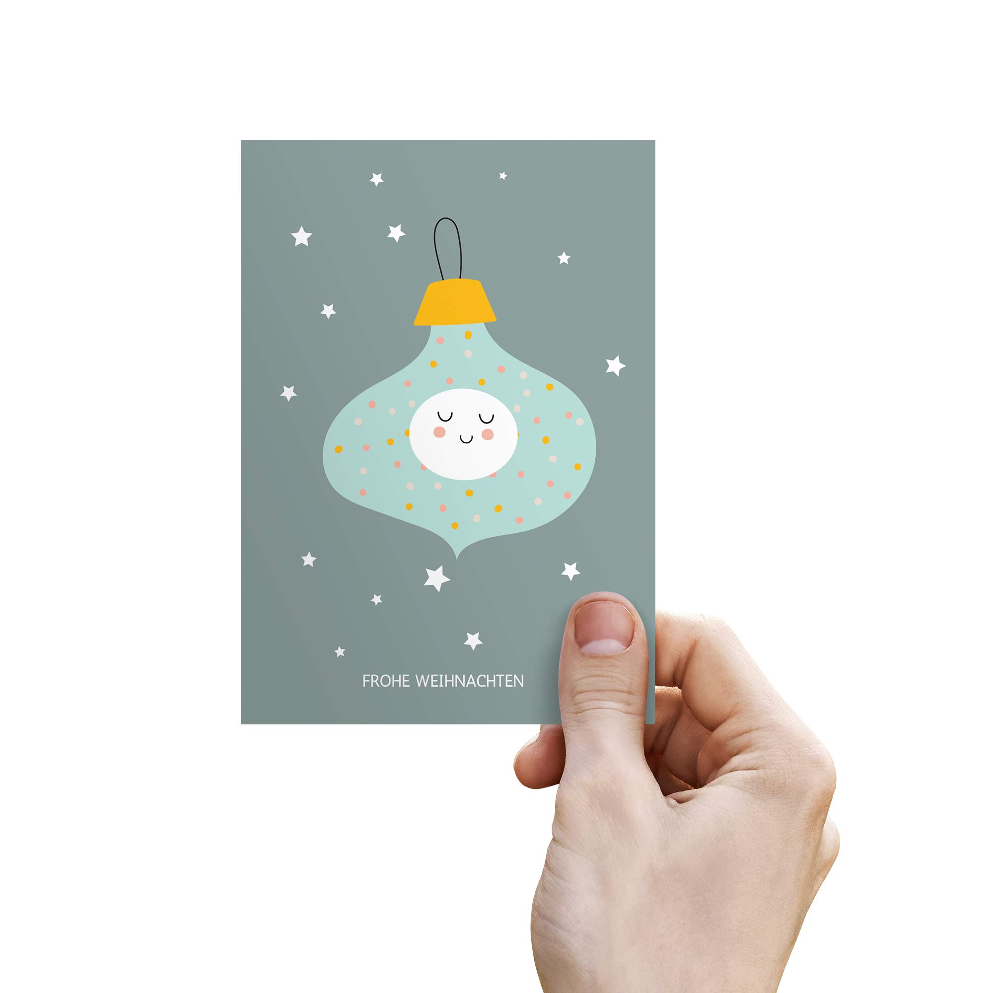 Set 3 Weihnachtskarten Für Kinder – Mit Lustigen Christbaumkugeln, Nachhaltig & Plastikfrei, Inkl. Umschläge