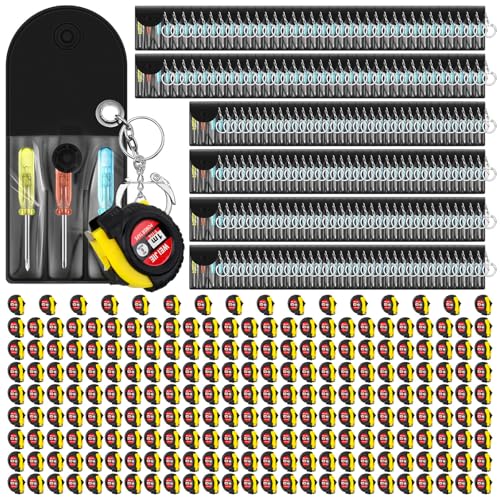 Jutom 432 Pcs Mini Tape Measure Screwdriver Keychain Set Bulk