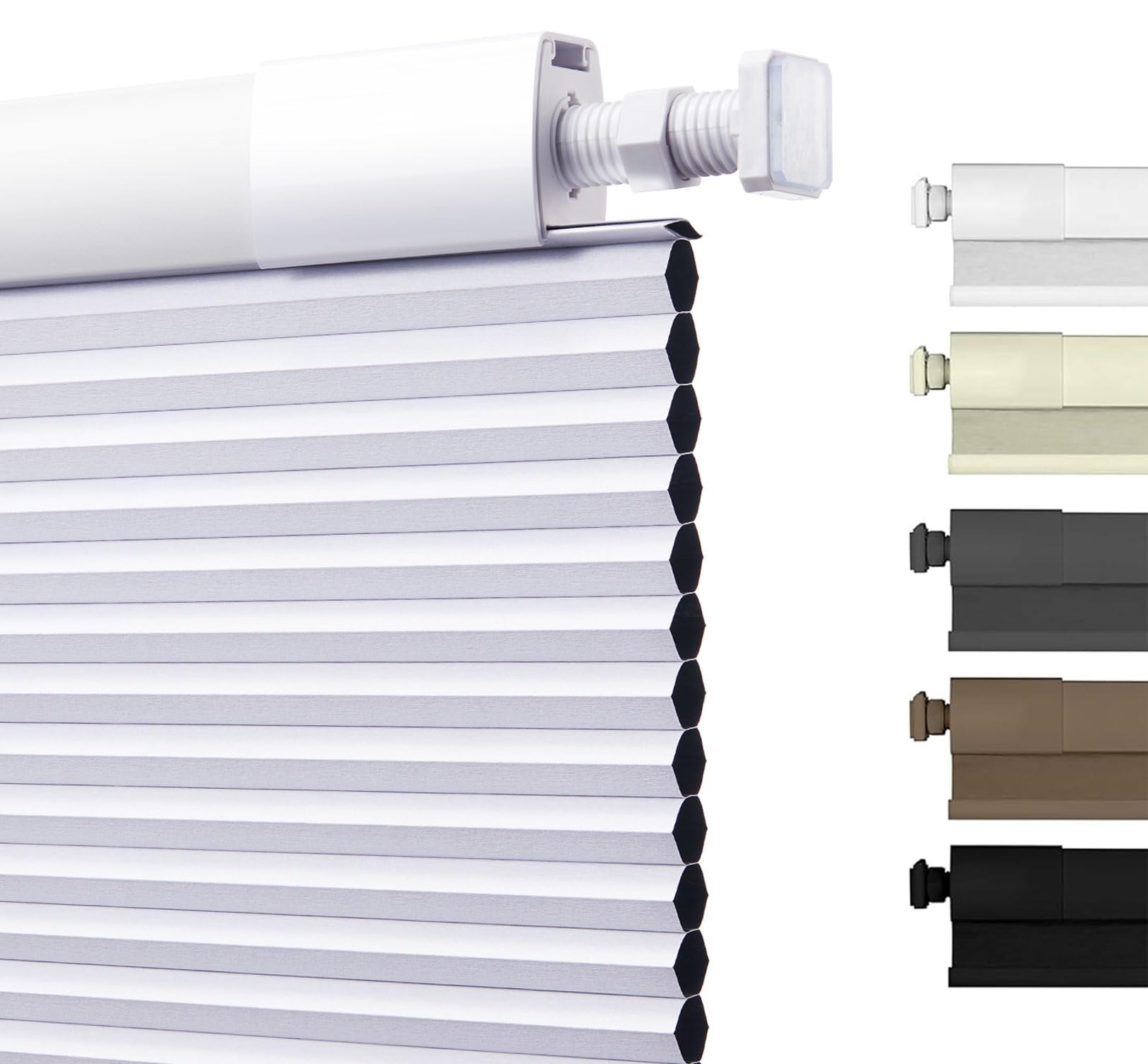 Luxevoir Panoramix No Drill No Tools Blackout Window Cover,Cordless Honeycomb Blinds,Window Blinds Blinds for Indoor Windows,Easy to Install Cellular