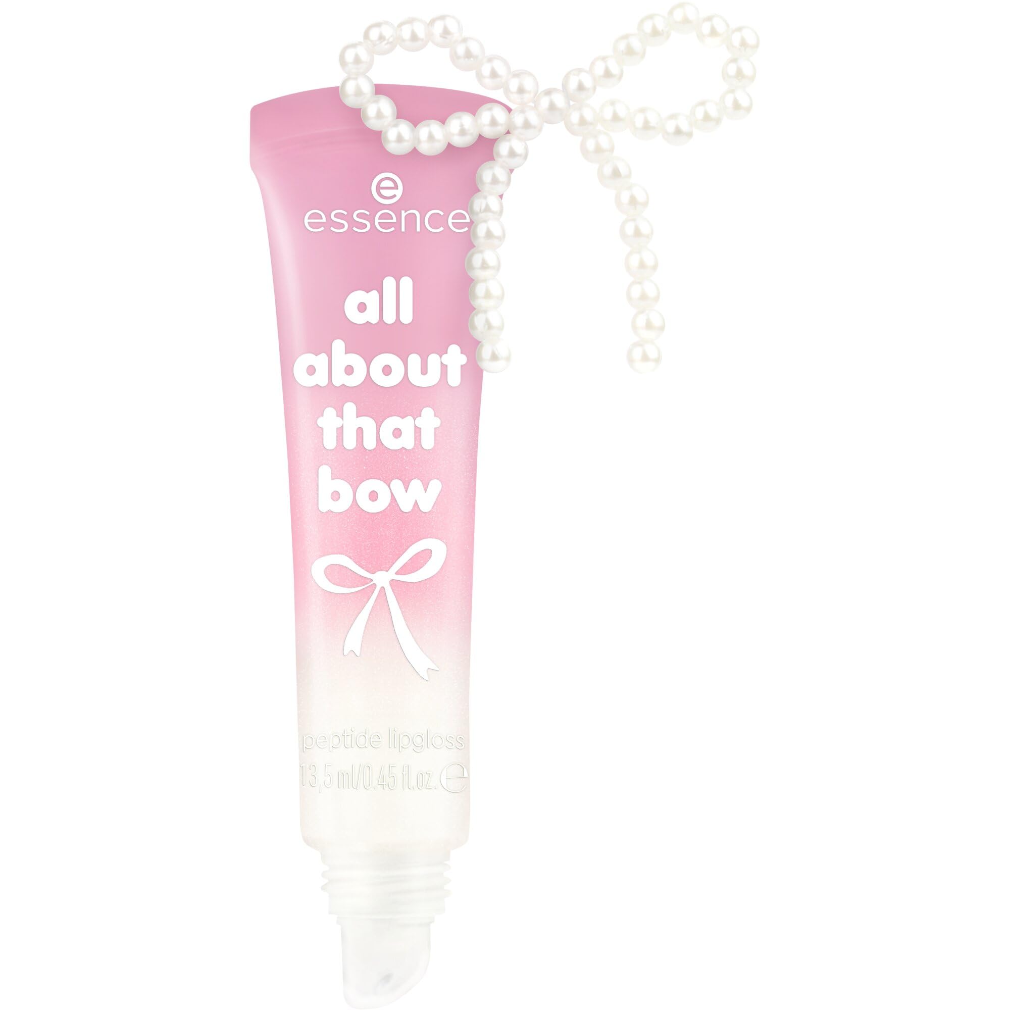 essence all about that bow peptide lipgloss, Nr. 01, Pink, pflegend, schimmernd, vegan, ohne Parfüm, ölfrei, ohne Alkohol, 1er Pack (13.5ml)